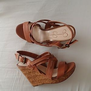 Jessica Simpson Cogniac Basketweave Wedges